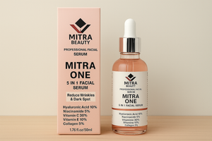 Revitalize Your Skin with Our 5-in-1 Facial Serum: Achieve Fine Line Reduction, Firmness, Pore Minimization, Deep Moisturization, and Brightening Benefits with Vitamin C and Hyaluronic Acid